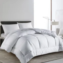 Peace Nest All Season White Down Alternative Duvet Comforter Insert With Jacquard Cover