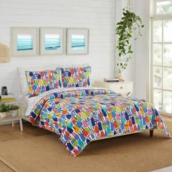 Kate Nelligan For Makers Collective Buoys Quilt Set Blue/Green/Red -Laura Ashley Shop GUEST 08043397 14eb 46ab bd39 920488939365