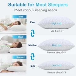 Itopfox Cooling Pillows For Sleeping 2 Pack, Shredded Memory Foam Bed Pillows, Cool Gel Pillow For Hot Sleepers Adjustable Firm Pillow For Side, Back 14 Itopfox Cooling Pillows For Sleeping 2 Pack, Shredded Memory Foam Bed Pillows, Cool Gel Pillow For Hot Sleepers Adjustable Firm Pillow For Side, Back -Laura Ashley Shop GUEST 0bdf13a1 8a8e 4c3f 96cd 2c54e6904ed2