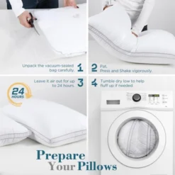 Itopfox Queen Size Pillows Set Of 2, Hotel Quality Down Alternative Gusseted Pillows For Side, Back Or Stomach Sleepers, White -Laura Ashley Shop GUEST 25ffe532 f826 471e 97f8 2013ebee8af9