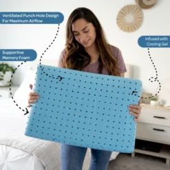 PharMeDoc Cooling Gel Infused Memory Foam Ventilated Hole-Punch Bed Pillow -Laura Ashley Shop GUEST 26a8b754 25ea 4bd6 8349 eb079b719e62