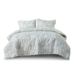 Anya Vine Printed Cotton Comforter Set Aqua Blue - Urban Habitat -Laura Ashley Shop GUEST 296cadc0 673c 46e0 addf 8287edd67541