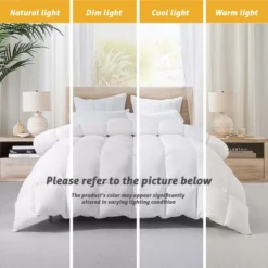 Hyleory White Queen All Season Warmth Down Comforter, Baffle Box Craft, Fluffy Soft & Warm -Laura Ashley Shop GUEST 2b3e1b5f 0783 4361 ba64 9f8c47d9fb81
