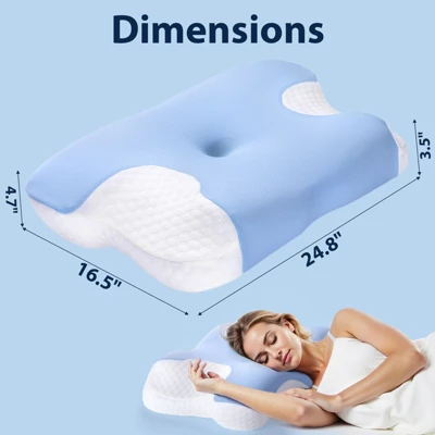 SUGIFT Ergonomic Cervical Memory Foam Pillow For Neck Pain Relief Orthopedic Contour Support For Back Side Stomach Sleepers 8 SUGIFT Ergonomic Cervical Memory Foam Pillow For Neck Pain Relief Orthopedic Contour Support For Back Side Stomach Sleepers - Image 6