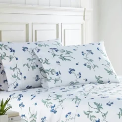 Southshore Fine Living Myosotis Collection Set Of 2 Pillowcases, 300 Thread-Count Cotton Sateen