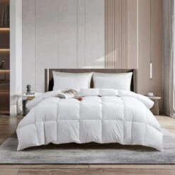 Serta King All Seasons Cotton Blend Feather Down Comforter: Hypoallergenic, Box Quilted, 233 Thread Count 7 Serta King All Seasons Cotton Blend Feather Down Comforter: Hypoallergenic, Box Quilted, 233 Thread Count -Laura Ashley Shop GUEST 37641cde 775f 40df a220 7159524a59af
