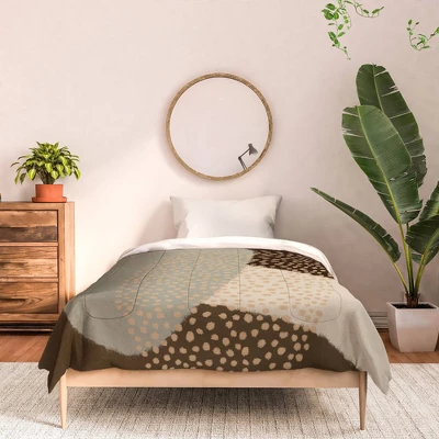 Modern Abstract Shapes 5 Polyester Comforter & Sham Set Beige/Brown - Deny Designs 4 Modern Abstract Shapes 5 Polyester Comforter & Sham Set Beige/Brown - Deny Designs - Image 2