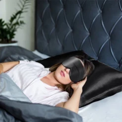 2 Pcs Queen Silk For Hair And Skin Gift Set Pillowcase And Eye Cover Black - PiccoCasa -Laura Ashley Shop GUEST 4240500f e6ea 4698 8876 c71403dd5612