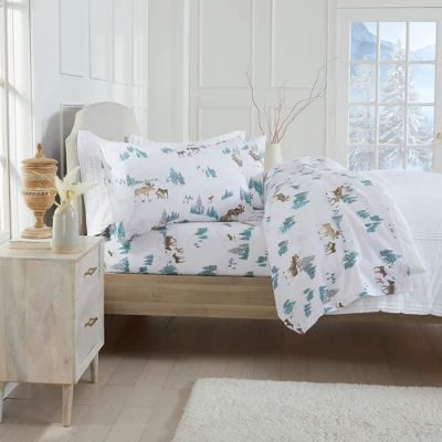 Market & Place Turkish Cotton Flannel Printed Sheet Set 5 Market & Place Turkish Cotton Flannel Printed Sheet Set - Image 3