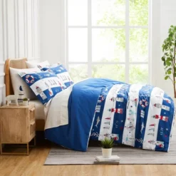 Southshore Fine Living Atlantics Oversized Soft 2-Piece Duvet Cover Set Blue Twin / Twin XL