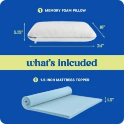 Sealy Dreamlife 1.5" Medium Topper Twin Long And Molded Pillow Bundle