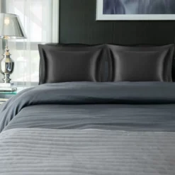 PiccoCasa Satin Silky Pillow Envelope Closure Soft Pillowcases 2 Pcs