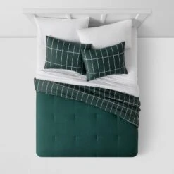 Grid Print Microfiber Reversible Comforter & Sheet Set Dark Green - Room Essentials™ 12 Grid Print Microfiber Reversible Comforter & Sheet Set Dark Green - Room Essentials™ -Laura Ashley Shop GUEST 4daf5f1a f5e2 4ffd 9c0a 0163fb5f2872