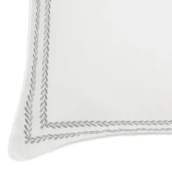 Laura Ashley Euro Stitched Vine Leaf Sham Set White: Cotton, Zipper Closure, OEKO-TEX Certified -Laura Ashley Shop GUEST 5286a610 2937 47f4 8faa 5f731a8e542d