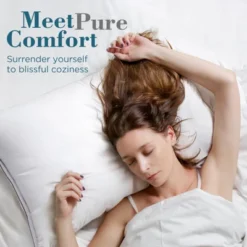 Itopfox Queen Size Pillows Set Of 2, Hotel Quality Down Alternative Gusseted Pillows For Side, Back Or Stomach Sleepers, White