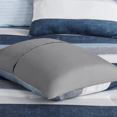Madison Park Ryder Comforter Set With Bed Sheets Blue/Gray 6 Madison Park Ryder Comforter Set With Bed Sheets Blue/Gray - Image 4