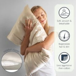 Dreamzie - 1 X 19 Momme Silk Pillowcase, Double Sided Luxury Silk - Gold -Laura Ashley Shop GUEST 619b31ce 7845 49cc b255 0704d2d2342e