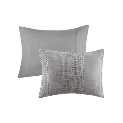 3pc Hailey Cotton Gauze Waffle Weave Comforter Set Gray - Urban Habitat 8 3pc Hailey Cotton Gauze Waffle Weave Comforter Set Gray - Urban Habitat - Image 6