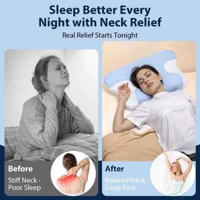 SUGIFT Ergonomic Cervical Memory Foam Pillow For Neck Pain Relief Orthopedic Contour Support For Back Side Stomach Sleepers 7 SUGIFT Ergonomic Cervical Memory Foam Pillow For Neck Pain Relief Orthopedic Contour Support For Back Side Stomach Sleepers - Image 5