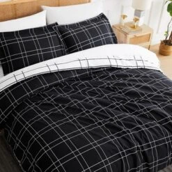 Southshore Fine Living Urban Grid Oversized Reversible Ultra-soft Duvet Cover Set With Shams -Laura Ashley Shop GUEST 75d02557 8d47 4ecd 8317 1bfa9c0482a1