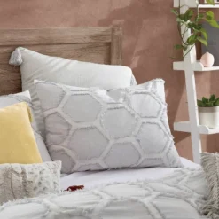 Peri Home 3pc Full/Queen Clipped Honeycomb Comforter Set Light Gray -Laura Ashley Shop GUEST 78d780af 28c5 440a af02 fdcaf4f648bf
