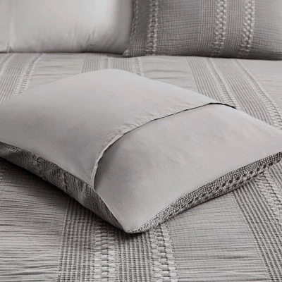3pc Hailey Cotton Gauze Waffle Weave Comforter Set Gray - Urban Habitat 7 3pc Hailey Cotton Gauze Waffle Weave Comforter Set Gray - Urban Habitat - Image 5