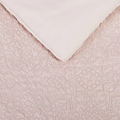 King 3pc Melange Quilted Velvet Comforter Set Pink - Charisma 3 King 3pc Melange Quilted Velvet Comforter Set Pink - Charisma