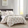 Chic Home Amelia Duvet Cover Set Floral Medallion Print Design Bedding With Zipper Closure Taupe