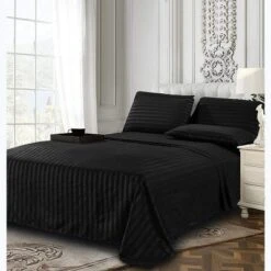 Elegant Comfort Luxurious Silky Soft Wrinkle & Fade Resistant 6-Piece Dobby Stripe Bed Sheet Set -Laura Ashley Shop GUEST 888650ab 180a 4958 a912 c801374e120f