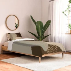 Modern Abstract Shapes 5 Polyester Comforter & Sham Set Beige/Brown - Deny Designs