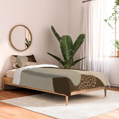 Modern Abstract Shapes 5 Polyester Comforter & Sham Set Beige/Brown - Deny Designs 3 Modern Abstract Shapes 5 Polyester Comforter & Sham Set Beige/Brown - Deny Designs