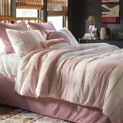 8pc Stripe Boho Comforter Set Mauve - Threshold™ 10 8pc Stripe Boho Comforter Set Mauve - Threshold™ - Image 8