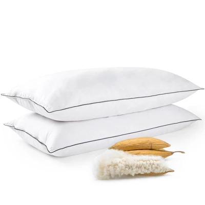 Cheer Collection Set Of 2 Organic Kapok Bed Pillows And Sham Inserts With Plush Microfiber Shell 12 Cheer Collection Set Of 2 Organic Kapok Bed Pillows And Sham Inserts With Plush Microfiber Shell - Image 10