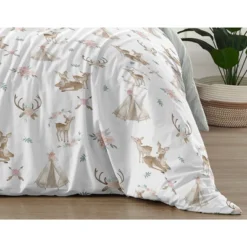 Sweet Jojo Designs Full/Queen Comforter Bedding Set Deer Floral White Taupe And Pink 3pc -Laura Ashley Shop GUEST 9bffa28c e798 4404 a7b6 a0184caf1aa7
