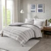 3pc Full/Queen Mason Stripe Print Knit Duvet Cover Set Gray -Laura Ashley Shop GUEST aab2c5fa cdcb 40a2 a41e 2ffbc37340d3