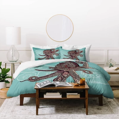 Octopus Bloom Lightweight Duvet Cover - Deny Designs® 3 Octopus Bloom Lightweight Duvet Cover - Deny Designs®