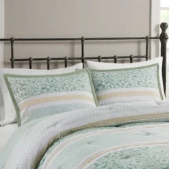 5pc Tulia Seersucker Comforter Bedding Set With Throw Pillows Green - Madison Park -Laura Ashley Shop GUEST ab5ddaee 8c02 46ba 9466 2a3cc65968b6
