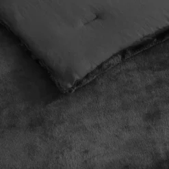 3pc Solid Faux Fur 100% Polyester Duvet Set Black - City Scene -Laura Ashley Shop GUEST b4d06a7e d52d 4653 b46c 931bf4a61bb0