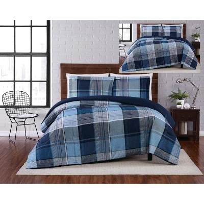 Trey Plaid Quilt Set Navy - Truly Soft 5 Trey Plaid Quilt Set Navy - Truly Soft - Image 3