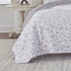 King Flora Quilt & Sham Set Gray - Laura Ashley -Laura Ashley Shop GUEST c44644fe da29 4722 a023 343ac4df80b6