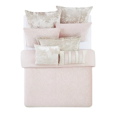King 3pc Melange Quilted Velvet Comforter Set Pink - Charisma 5 King 3pc Melange Quilted Velvet Comforter Set Pink - Charisma - Image 3