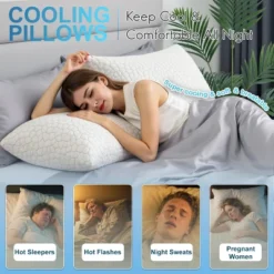 Itopfox Cooling Pillows For Sleeping 2 Pack, Shredded Memory Foam Bed Pillows, Cool Gel Pillow For Hot Sleepers Adjustable Firm Pillow For Side, Back 13 Itopfox Cooling Pillows For Sleeping 2 Pack, Shredded Memory Foam Bed Pillows, Cool Gel Pillow For Hot Sleepers Adjustable Firm Pillow For Side, Back -Laura Ashley Shop GUEST c6919b34 1bcb 4865 a65f 33ea387b2618
