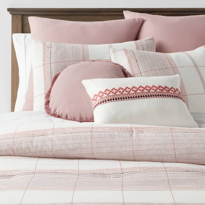 8pc Stripe Boho Comforter Set Mauve - Threshold™ 11 8pc Stripe Boho Comforter Set Mauve - Threshold™ - Image 9