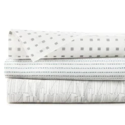 Printed Pattern Percale Sheet Set - City Scene