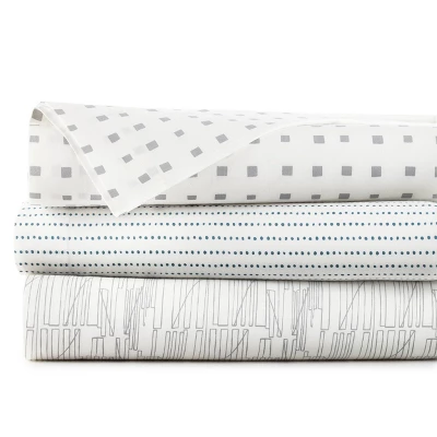 Printed Pattern Percale Sheet Set - City Scene 3 Printed Pattern Percale Sheet Set - City Scene