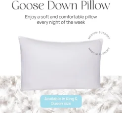 New Release 15 East Coast Bedding Down Pillow - White Goose Down & Feather (Standard)