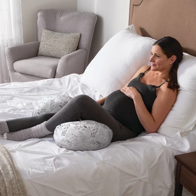 Boppy Side Sleeper Pregnancy Pillow - Gray Falling Leaves 5 Boppy Side Sleeper Pregnancy Pillow - Gray Falling Leaves - Image 3
