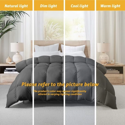 Hyleory Gray Twin All Season Warmth Down Comforter, Baffle Box Craft, Fluffy Soft & Warm 4 Hyleory Gray Twin All Season Warmth Down Comforter, Baffle Box Craft, Fluffy Soft & Warm - Image 2