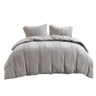 3pc Hailey Cotton Gauze Waffle Weave Comforter Set Gray - Urban Habitat 5 3pc Hailey Cotton Gauze Waffle Weave Comforter Set Gray - Urban Habitat - Image 3