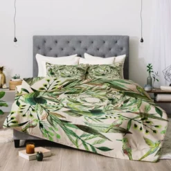 Marta Barragan Camarasa Nature In Circles Comforter & Sham Set Green - Deny Designs